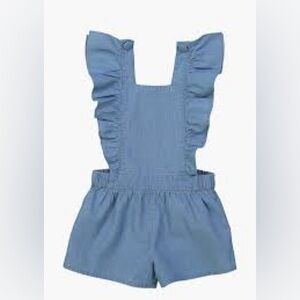 Posh Peanut Blue Ruffle Bodysuit 12 - 18 M Overall Stretch New